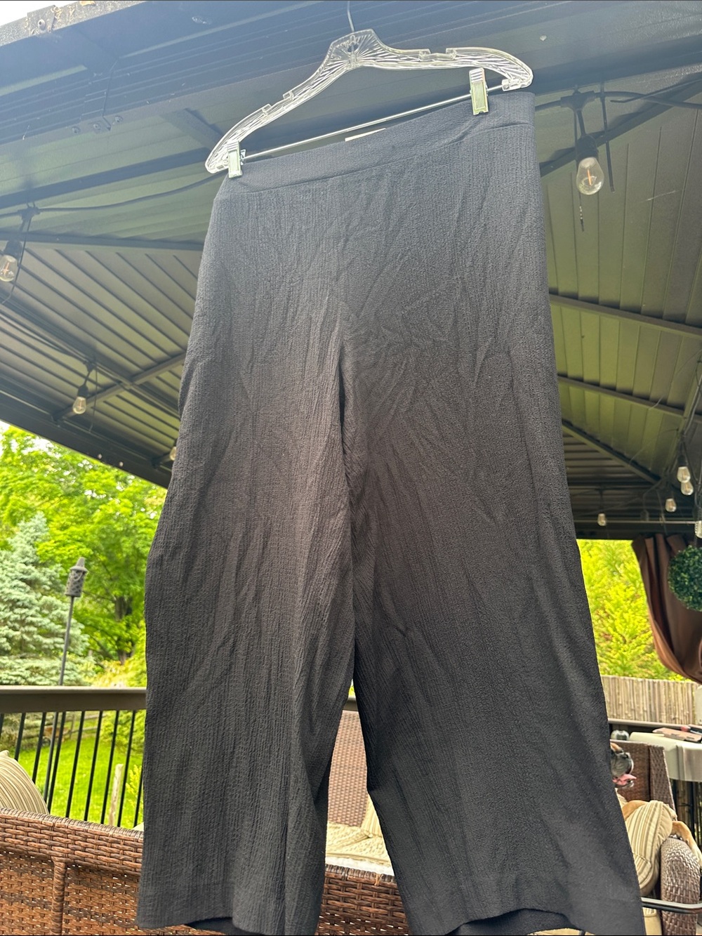 Anne Klein Black Wide-Leg Dressy Capris